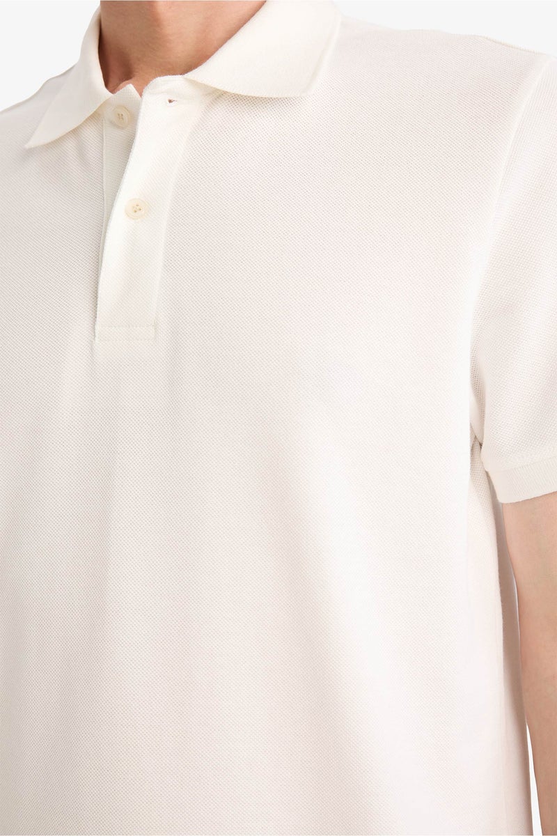 DeFacto White Man Cotton Polo T-Shirt Casual - Image 4